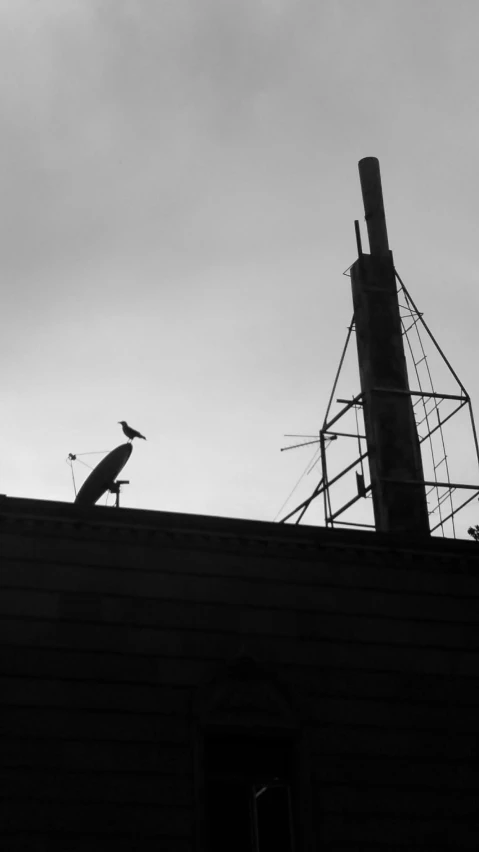 a building and crane against the sky