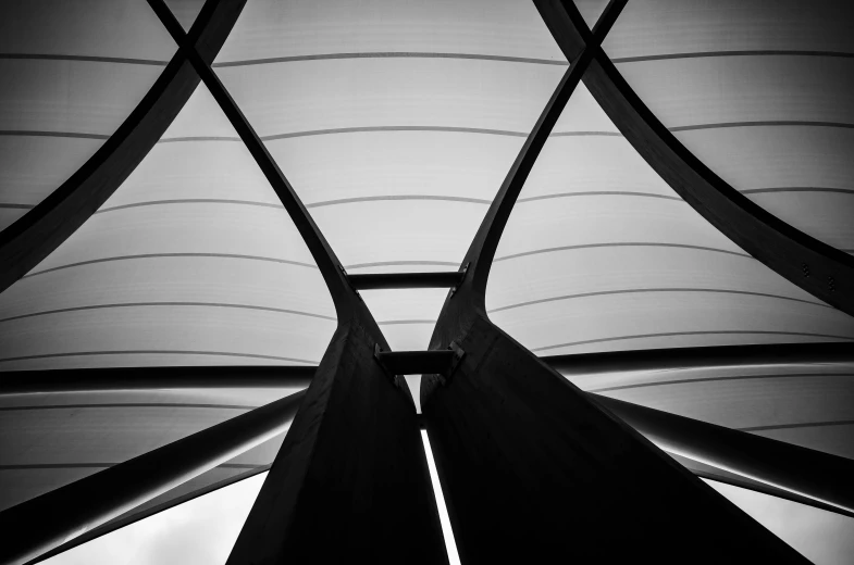 black and white pograph of an abstract structure