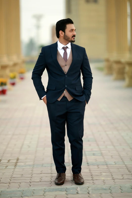 an old man in suit and tie is standing outside