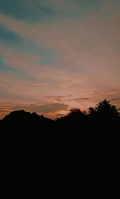 the view of an orange and blue sky