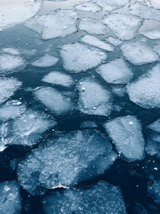 the ice has melted into small blocks in order to make it appear like snow