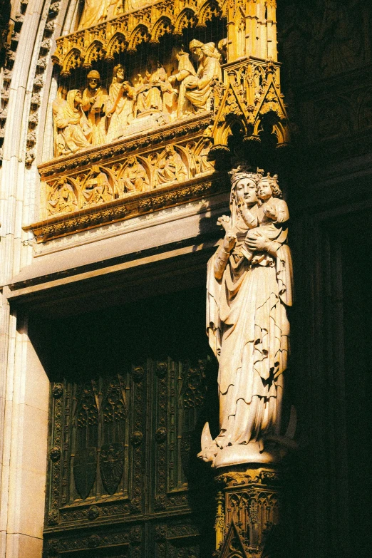 the statues are intricately carved on the cathedral