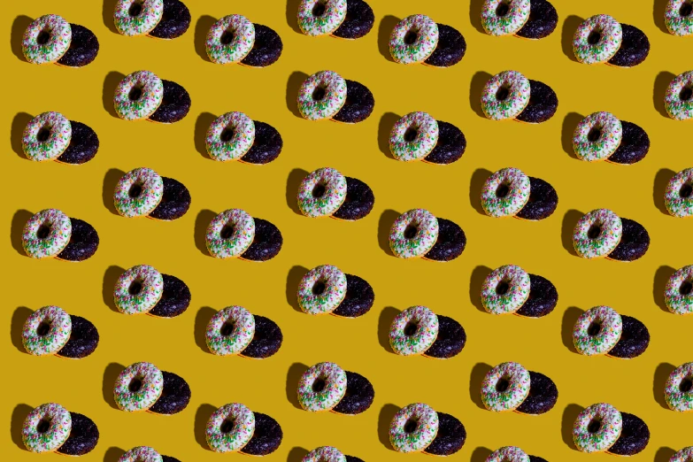 this is a wall with a lot of doughnuts on it