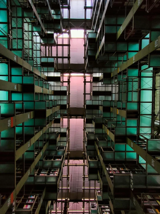 a room that is filled with lots of glass shelves