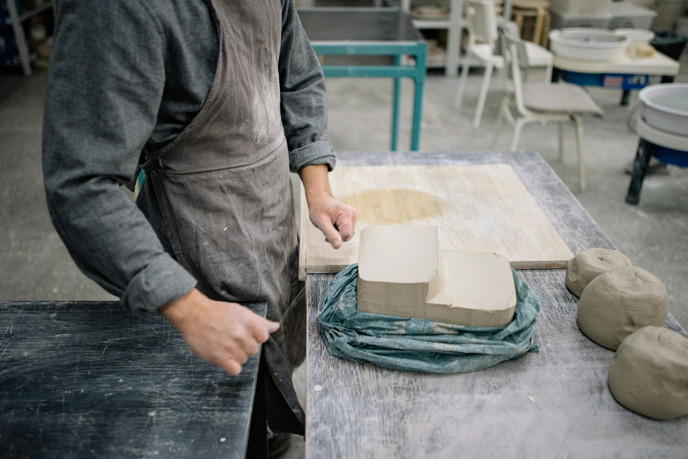 a man working on a woodworking project