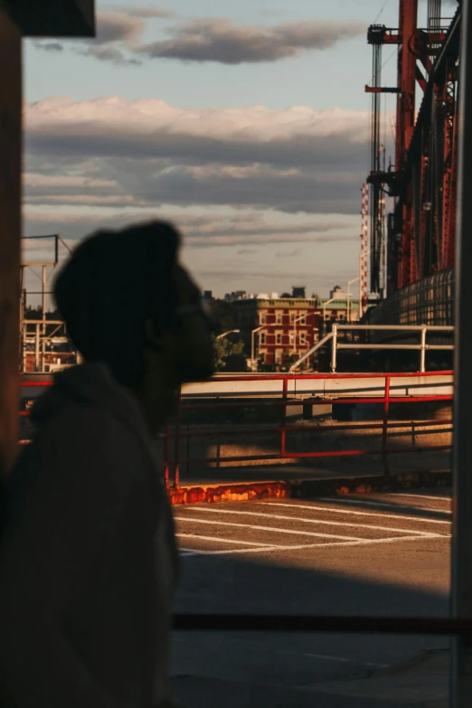 this is an outdoor area with a man walking