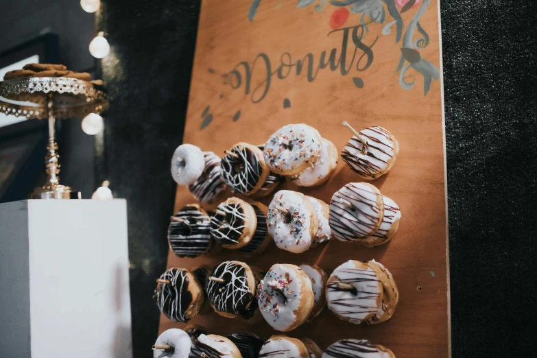 there is a display of assorted desserts on the table