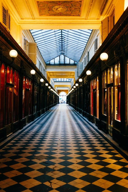 the long hallway of a public building