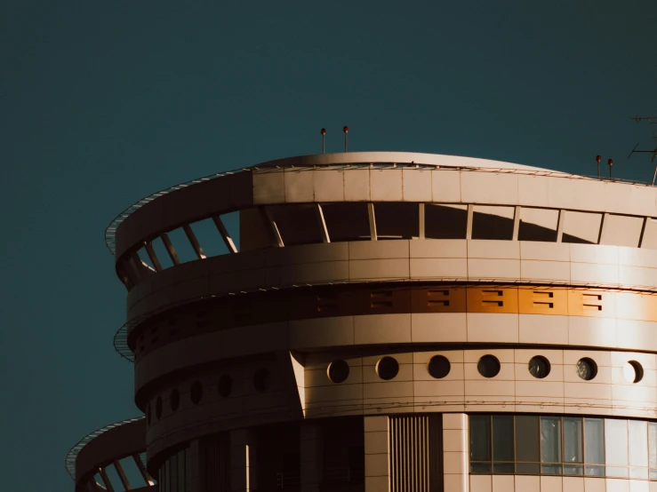 the top of an office building in a city