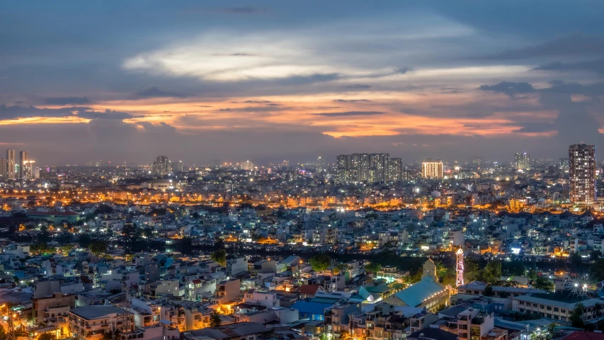 the city of mexico at night, taken from a hill