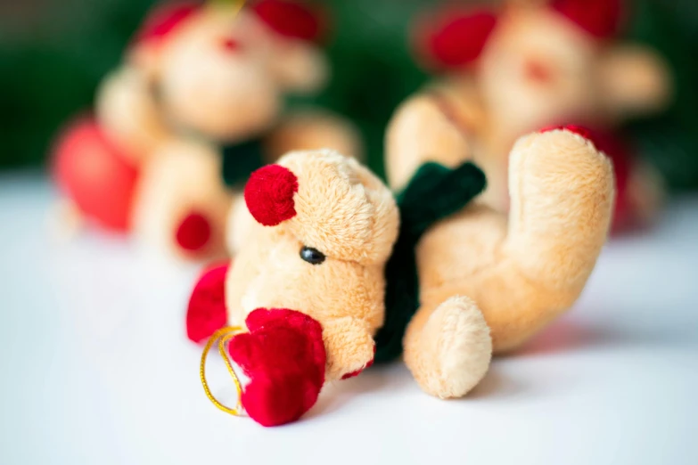 a stuffed animal that is laying down