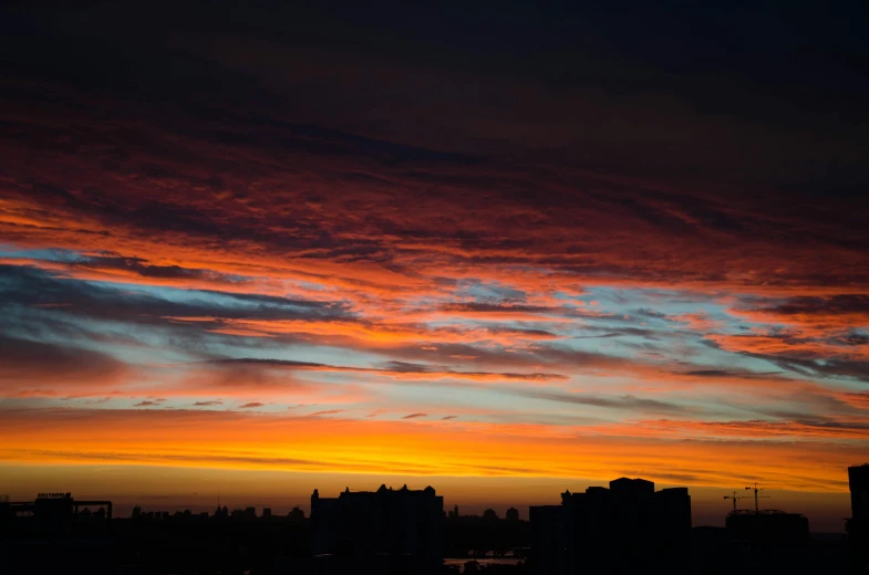 an image of a sunset on the sky