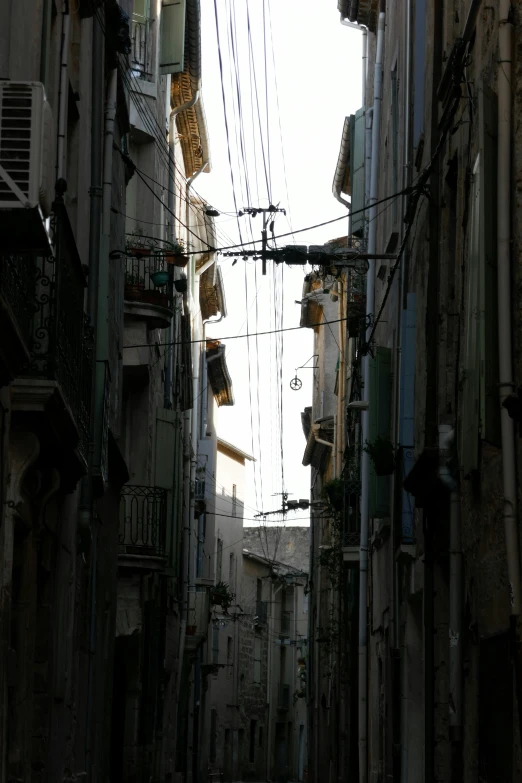 an alley that runs from building to building