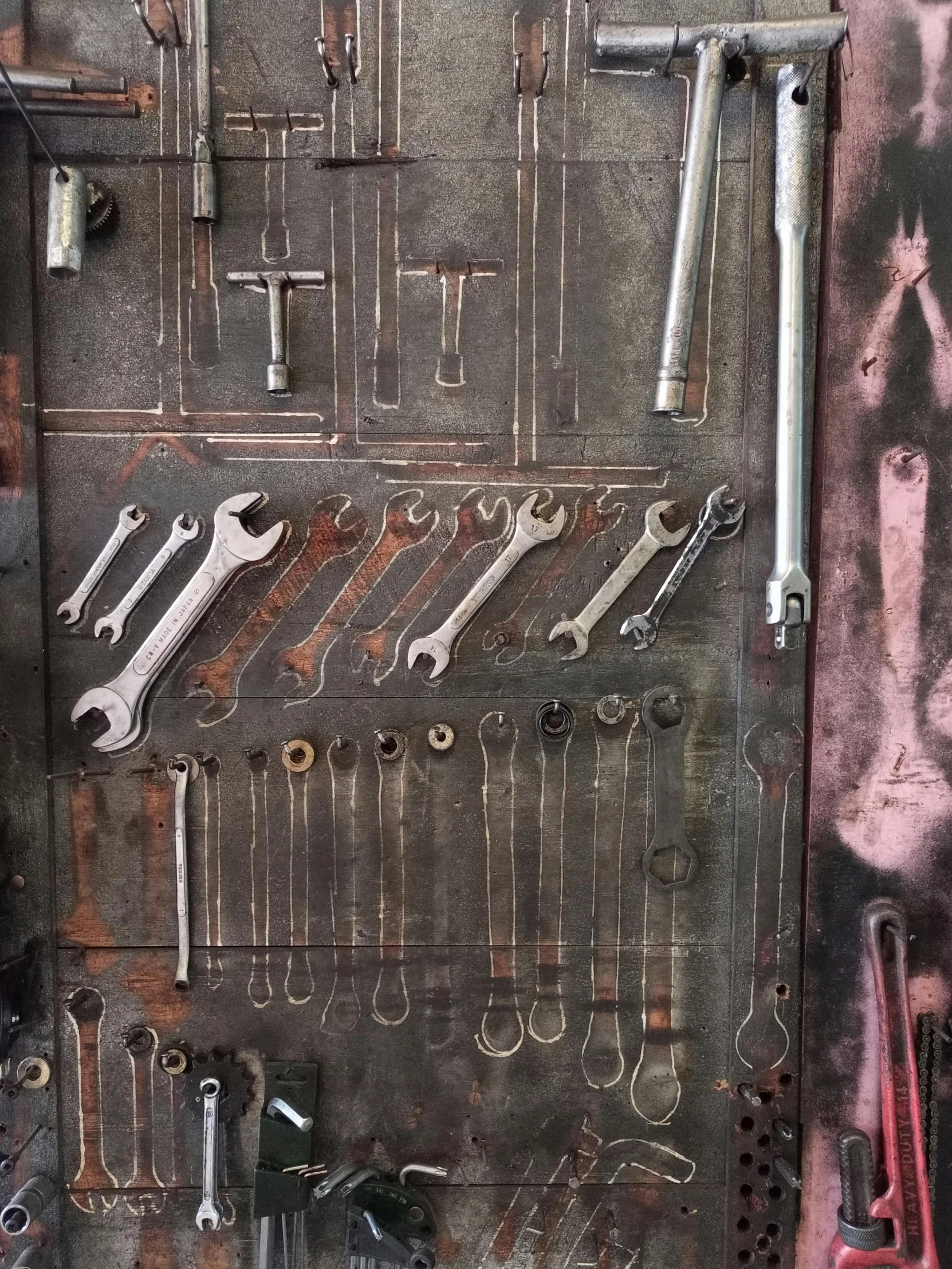 a bunch of tools are in an industrial setting