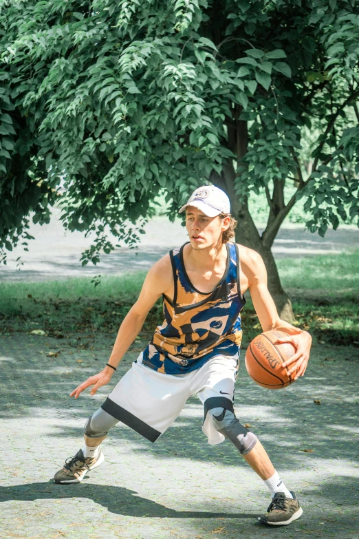 a basketball player is getting ready to shoot a ball