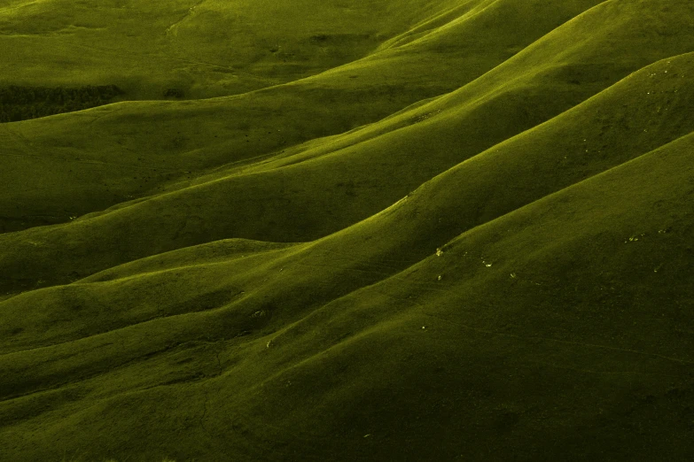 the top view of a green colored hill