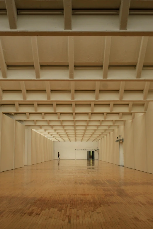 the long room is very spacious with lots of wooden beams