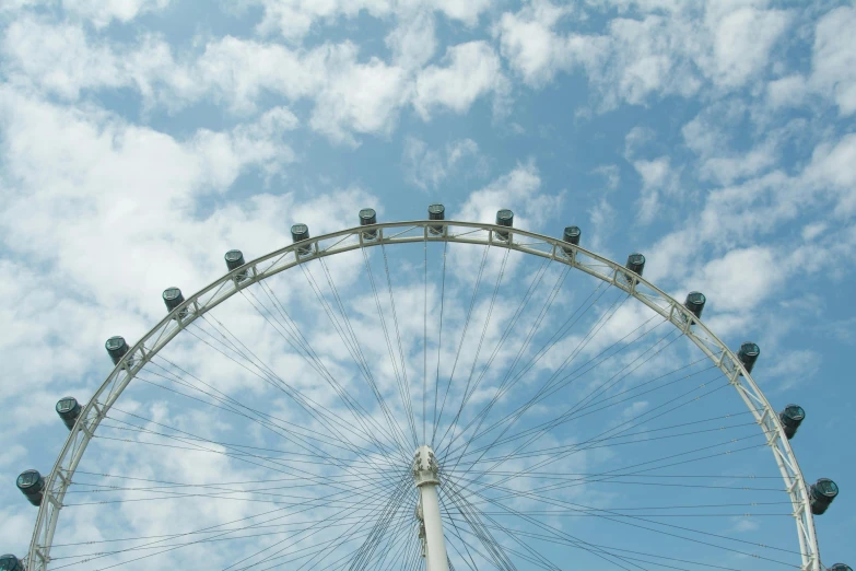 a large ferris wheel in the sky on a sunny day