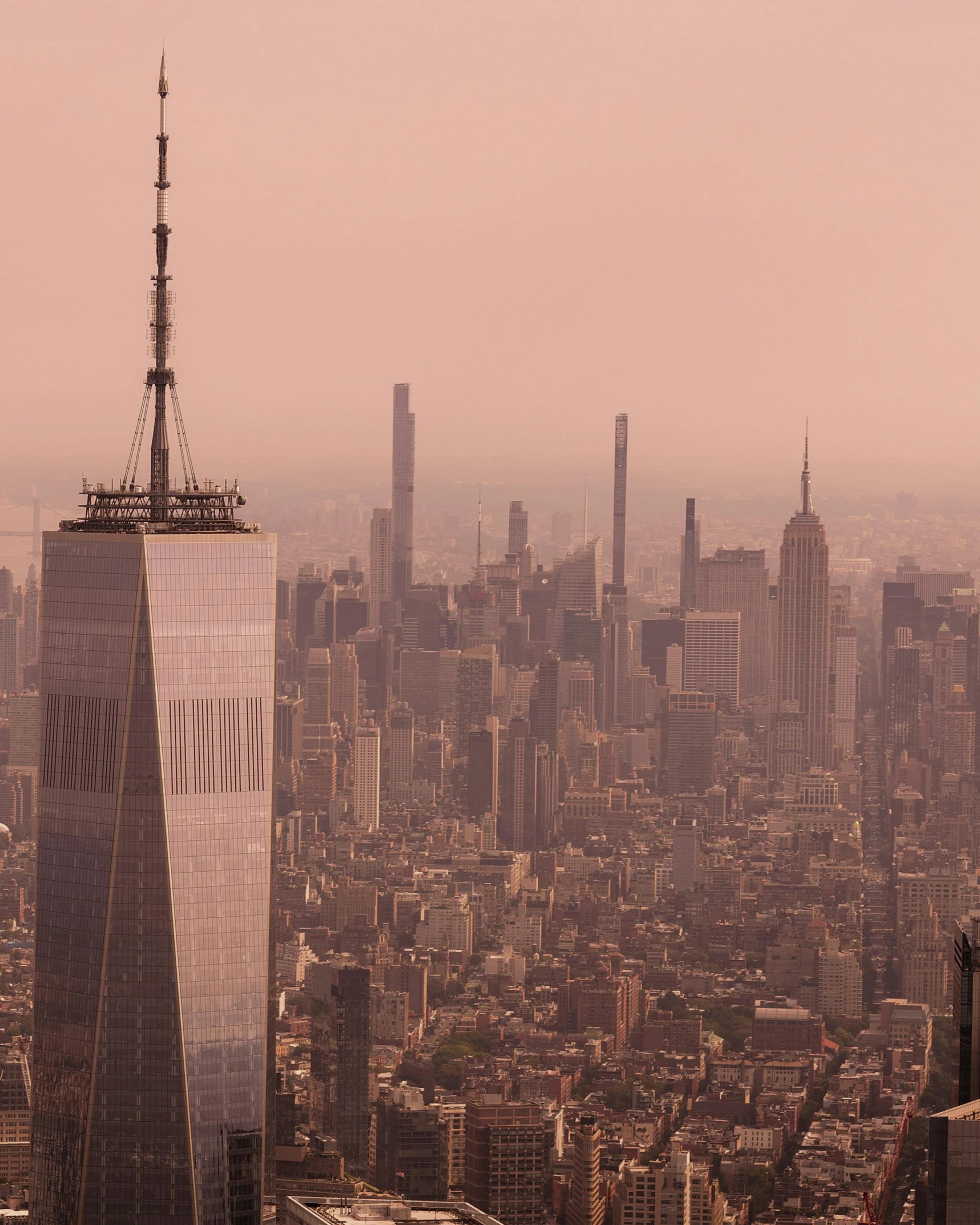 an aerial view of the skyscrs of new york city