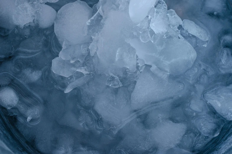 ice, with blue tones, is shown in this image