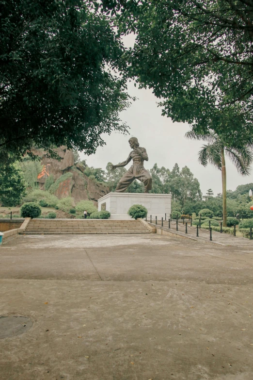 a view of the large statue of a child