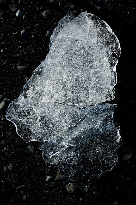 an ice - covered object that is surrounded by small bubbles