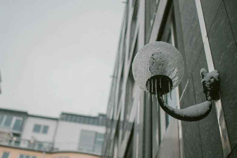 an image of a street light that looks worn