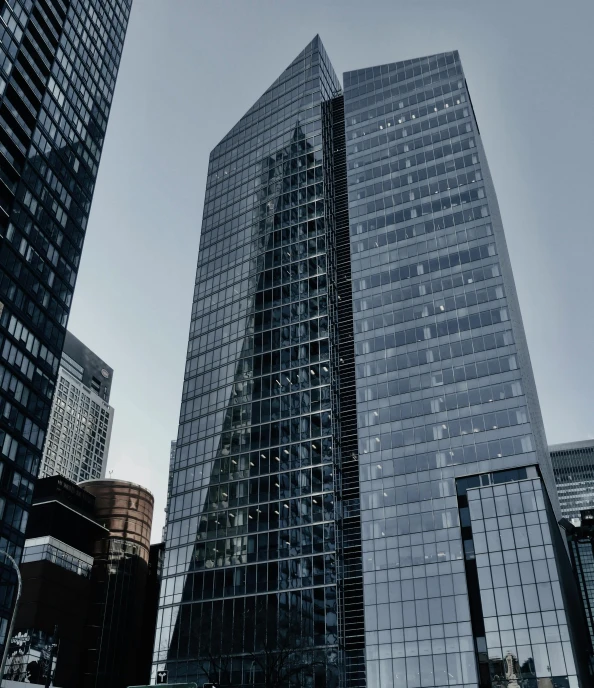 modern glass skyscrs in city, during the day