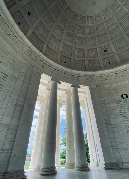 an image of the inside of a building with columns