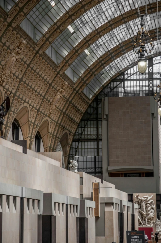 a large ceiling with lots of windows in it