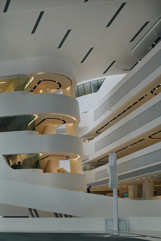an image of the inside of a building with staircases
