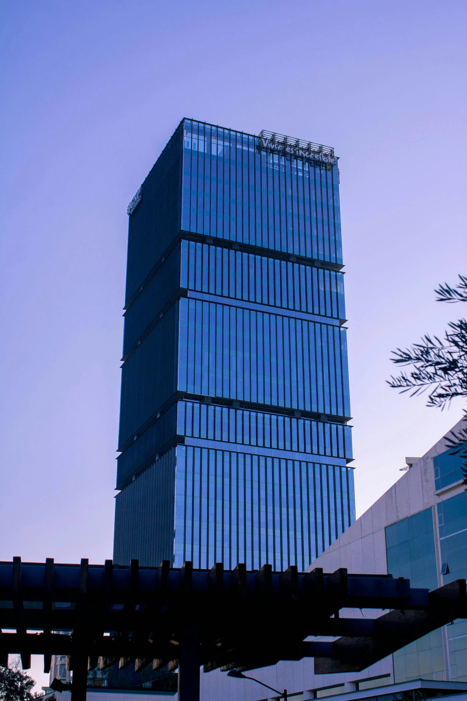 an image of a building that is in the sky