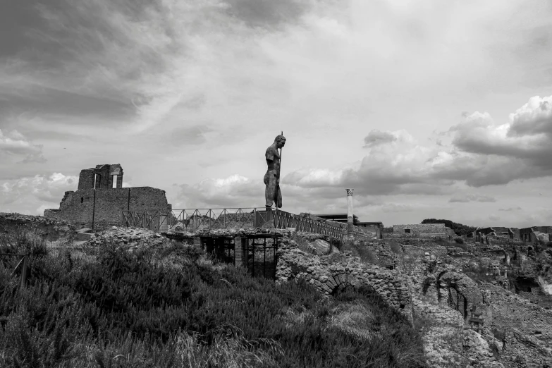 black and white pograph of an old castle in ruins