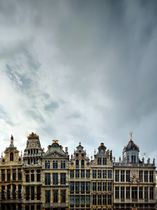 the old buildings are surrounded by stone