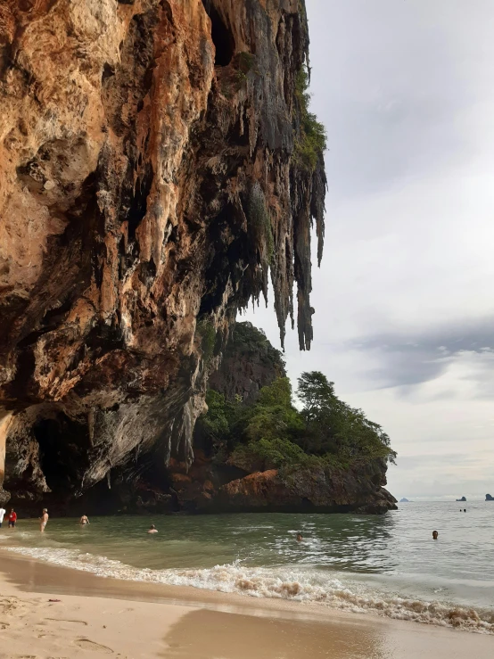 there is a small island in the beach