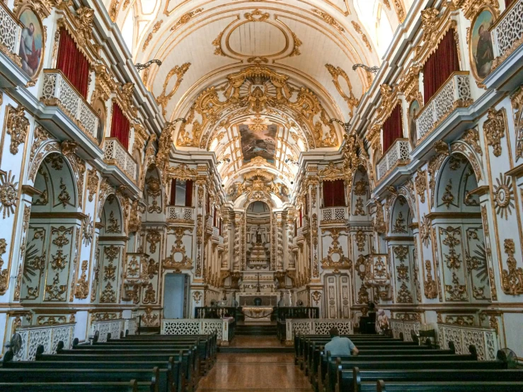 a church with several pews in it