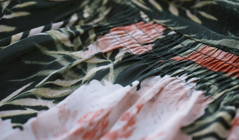 the detail of an un - washed shirt is very colorful