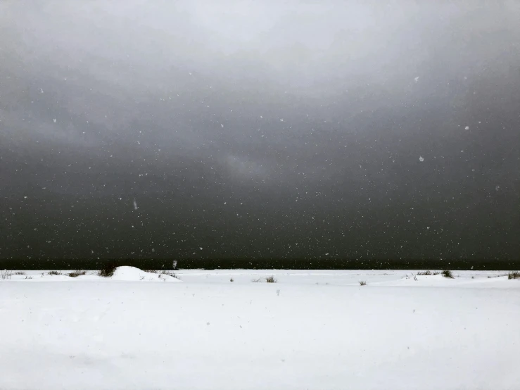 a man is holding a ski board in the snow