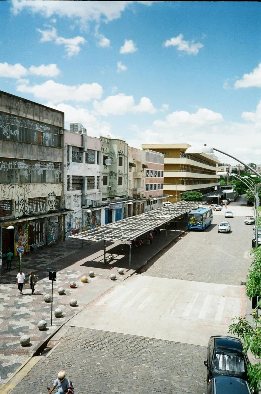 a street is empty of people and cars