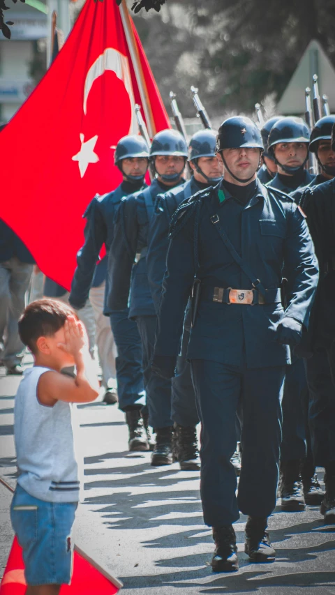 military personnel in turkey's national costume