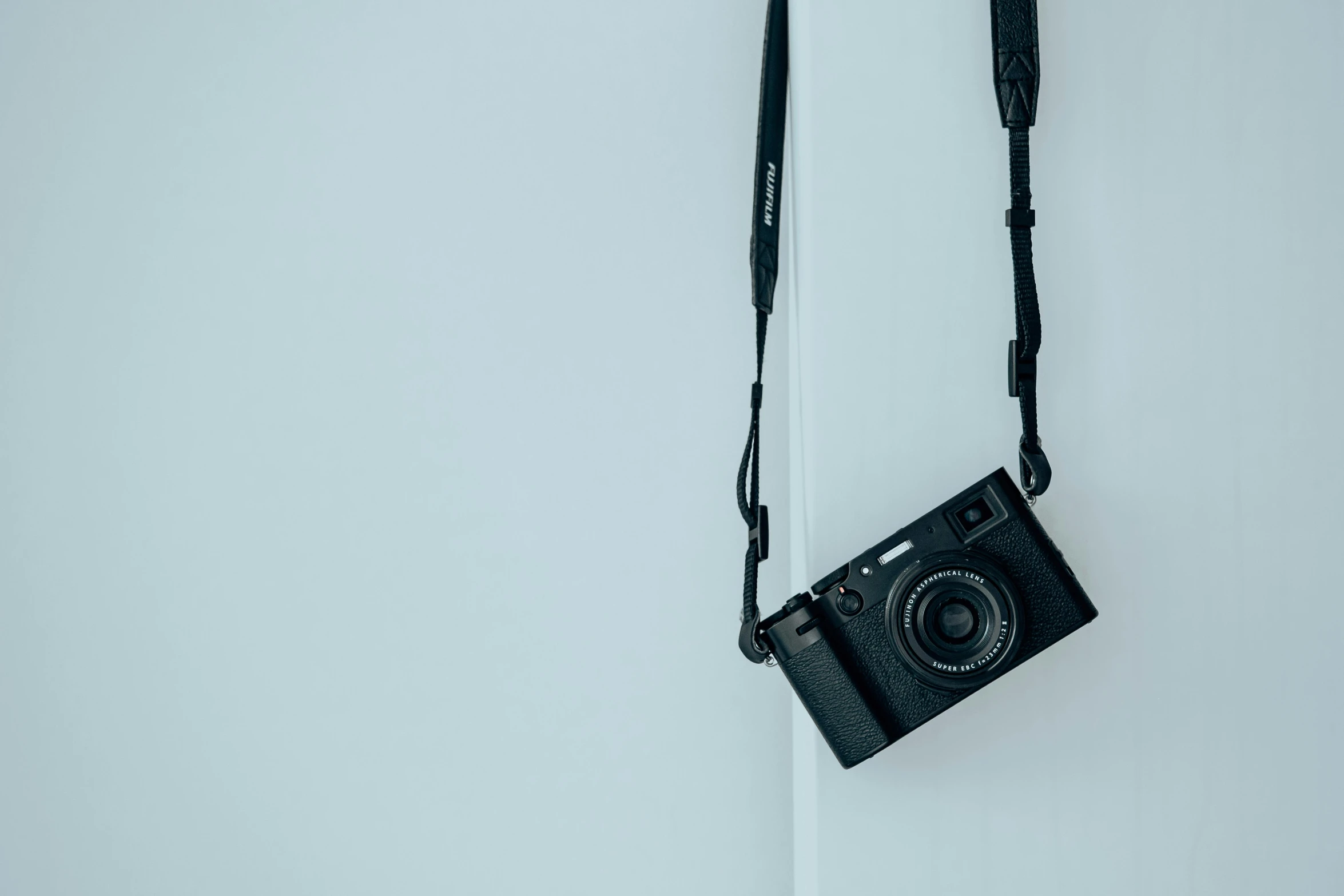 a camera strapped on to a wall