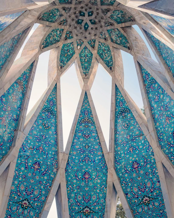 view from underneath of a dome that has intricately designed ornaments