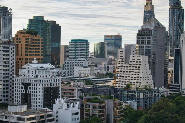 there is a view of a city and its many buildings