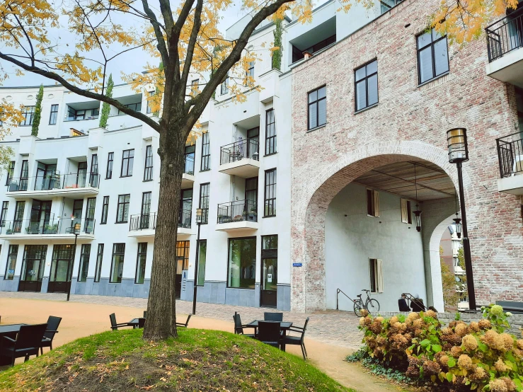 an image of a building in the city park