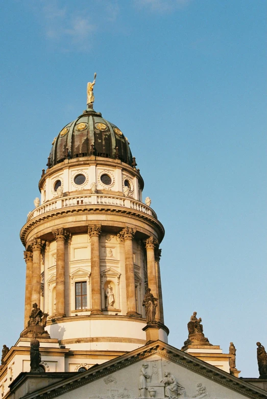 a tall building has a clock on it