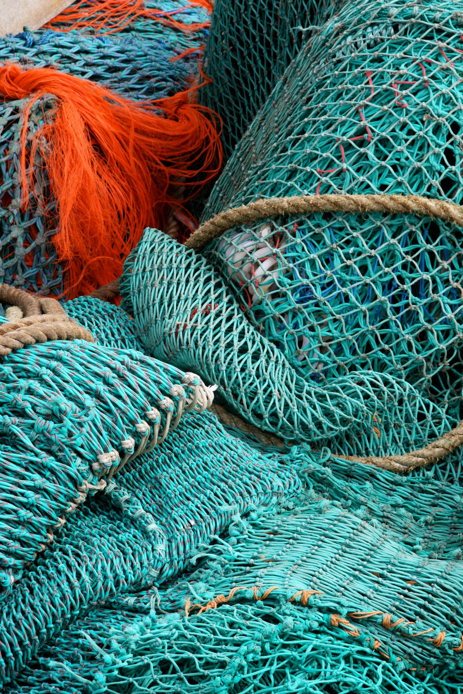 two colorful nets, each with netting on top