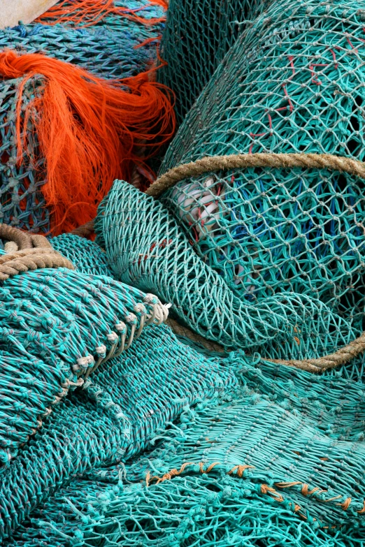 two colorful nets, each with netting on top