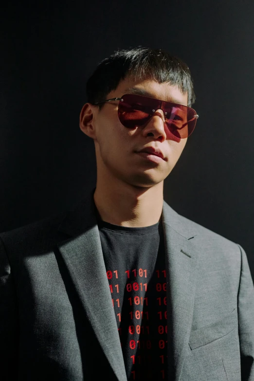 an asian man with his eye sunglasses on