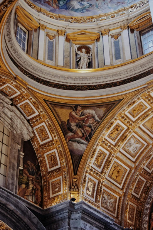 an ornate cathedral with gold, white and blue walls