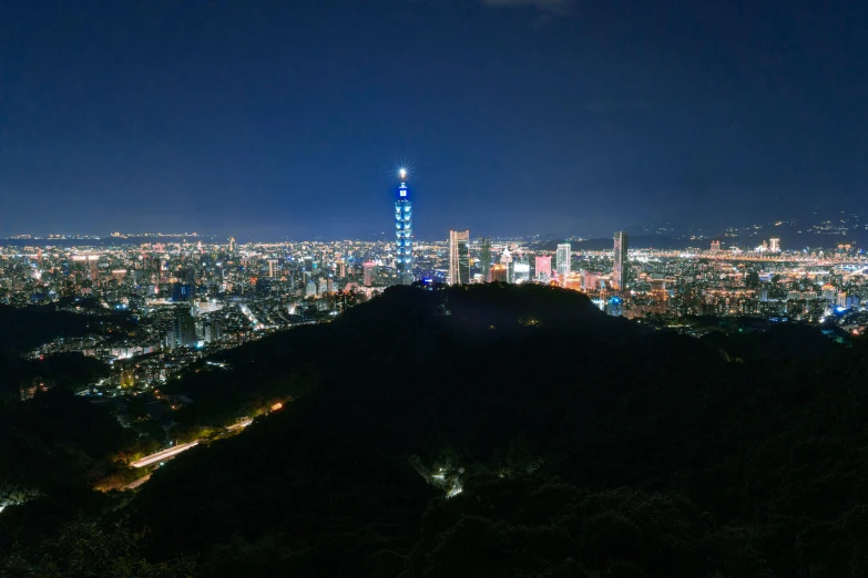 a night view of a city at high rise